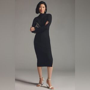 NWT Anthropologie T.La Side-Slit Knit Bodycon Mock Dress